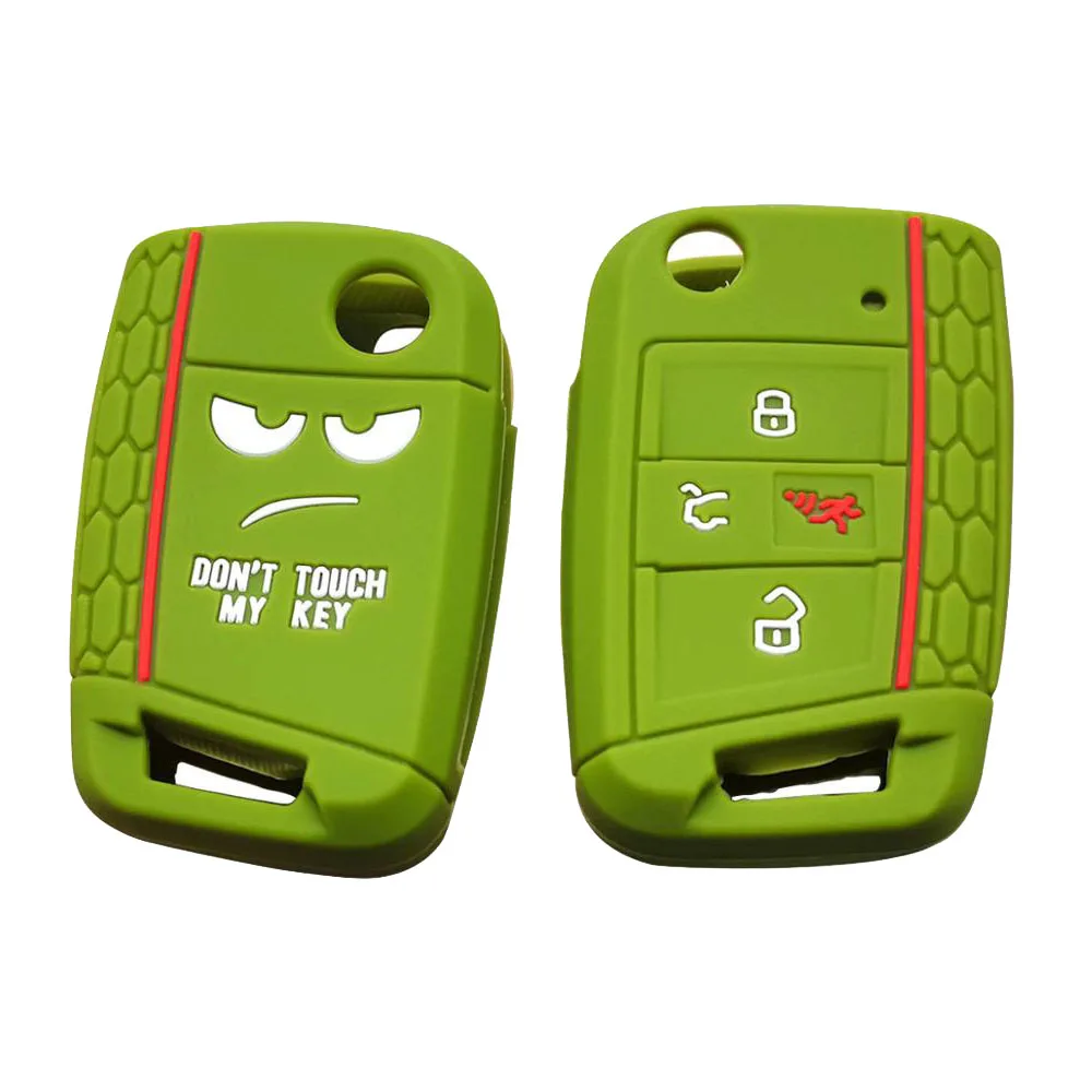 

For Volkswagen Vw Polo Golf 7 MK7 Atlas 2016 - 2020 For Skoda Octavia A7 4 button remote silicone key fob cover case shell skin