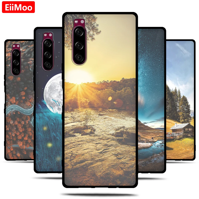 Чехол для Sony Xperia 5 силиконовый матовый тонкий ТПУ с 3d-рисунком Xperia5 2019 | Мобильные
