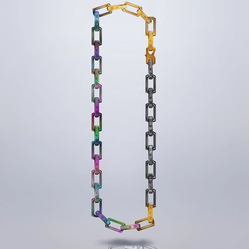 

Цепочка с бамбуковым замком, серебристая, титановая сталь