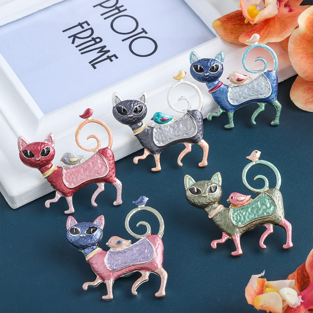 MeiceM милый кот магнитная пряжка брошь броши для женщин Роскошные 2021 Новая мода