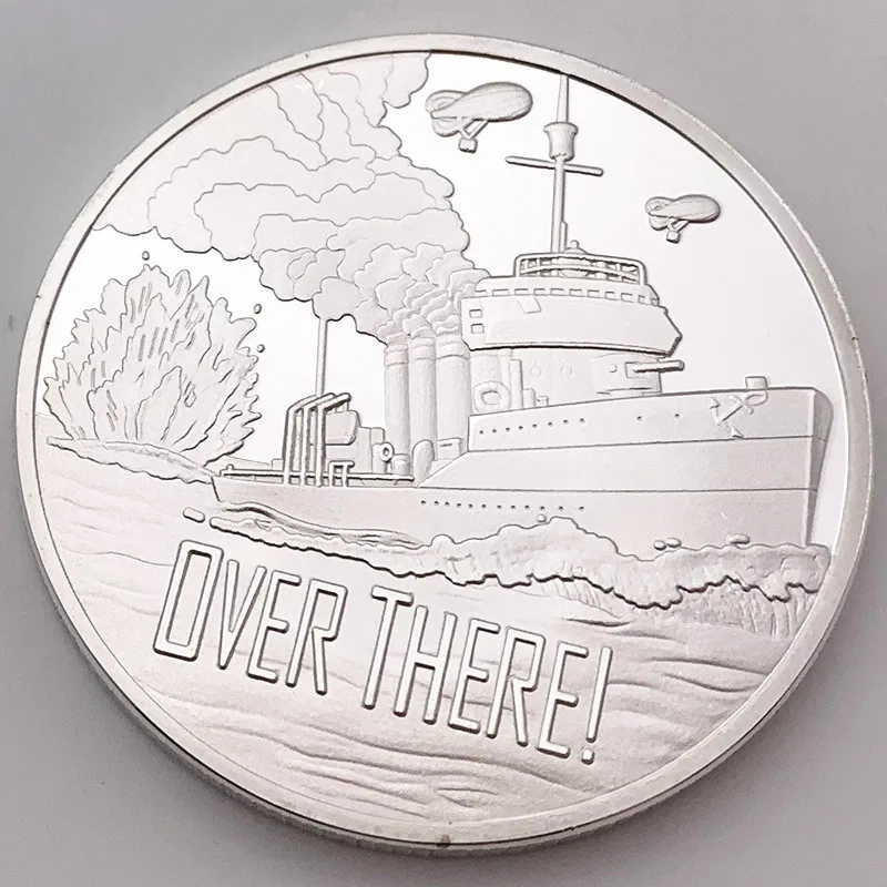 

Сувенирная монета ВМС США, центенниаль Второй мировой войны, коллекционная Посеребренная памятная монета