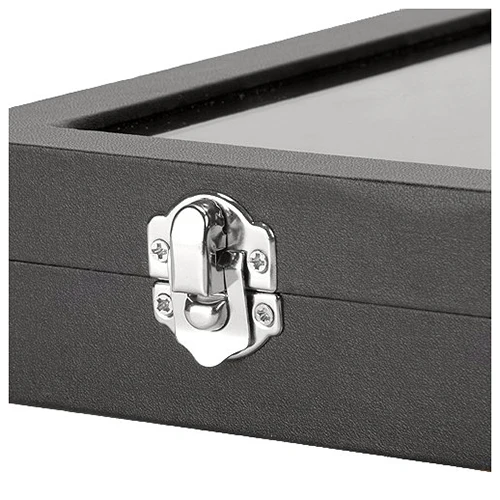 

Glass Lid Black 100 Slot Earring Ring Jewellery Display Storage Box Tray Case Organizer Holder