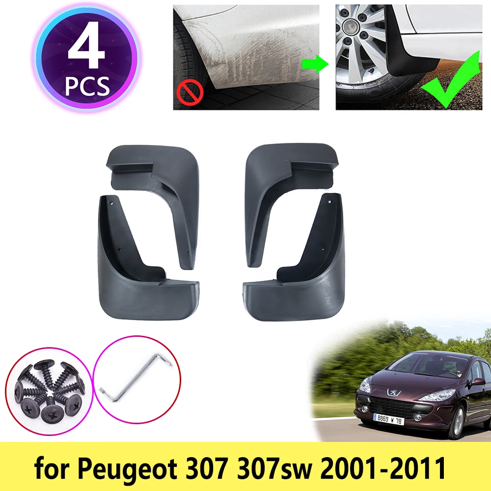 Для Peugeot 307 307sw 2001 ~ 2011 брызговики крыло Брызговики аксессуары 2003 2005 2006 2007 2009