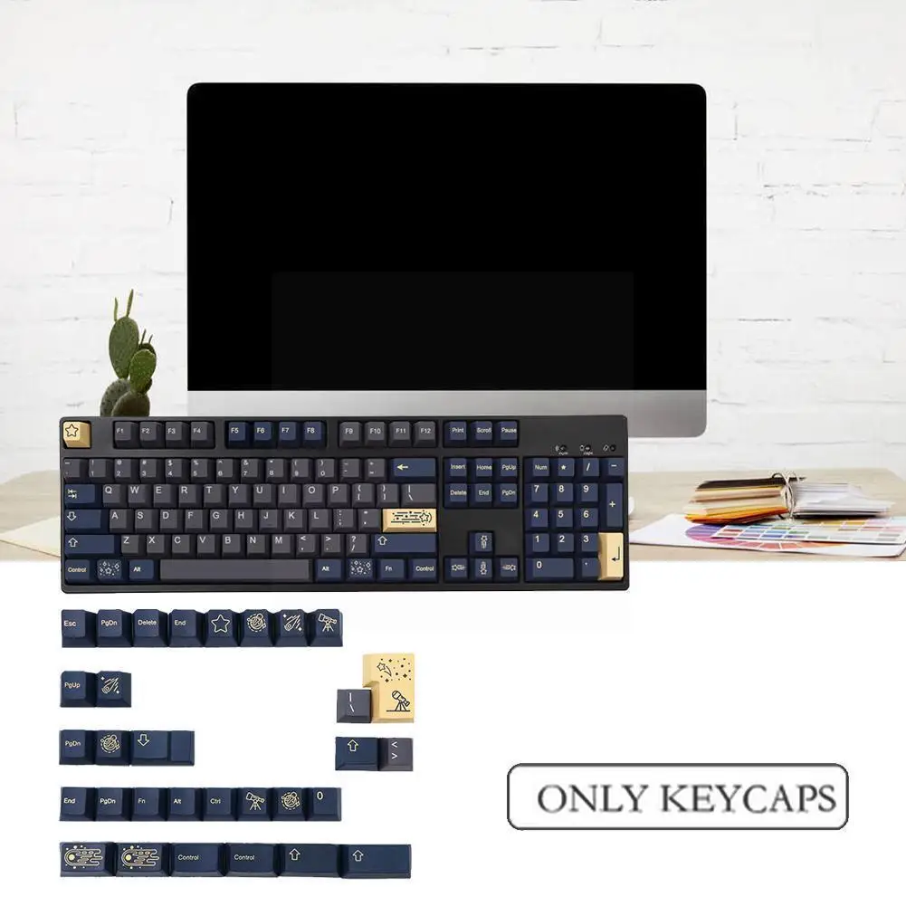

Колпачки для клавиш GMK Stargaze PBT, 5 сторон, сублимационная колпачок для клавиш, 1.5U, MX, с колпачками, клавиатуры и переключателем 1.75u, милый 2u G6P3, 1 к...