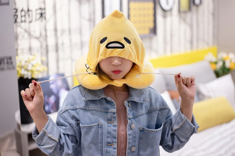 Gudetama плюшевые спящие U подушка автомобиль самолет Шеи Шапка-подушка милый желток мягкие игрушки куклы