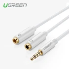 Адаптер для гарнитуры UGREEN, Y-образный сплиттер для наушников, 3,5 мм, AUX, стерео аудио штекер на 2 гнезда, отдельные Аудиоразъемы для микрофона