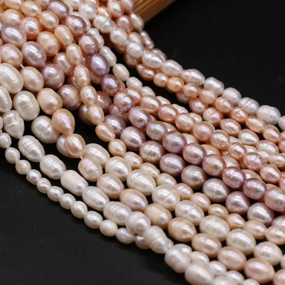 

5/6/7/8mm Natural Pearl Beads Rice Shape Grade A Loose Polish Bead for Exquisite Jewelry Making Women Necklace Bracelet
