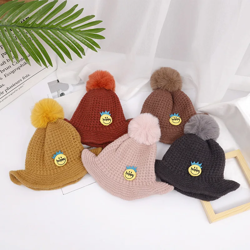 Детская Милая вязаная шапка Новая шерстяная для девочек корейский мультяшный