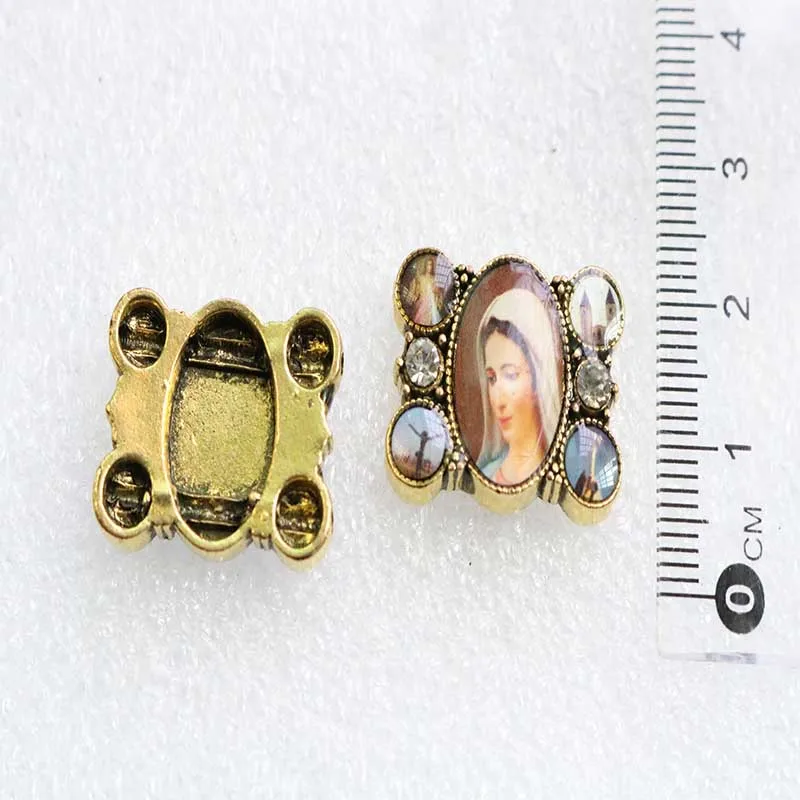 Большой католический браслет с бусинами медальон шармами Мария кулон модные