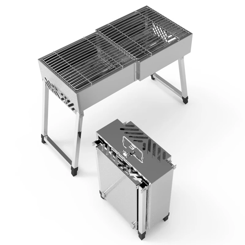Складная портативная большая барбекю из нержавеющей стали hibachi изысканная плита