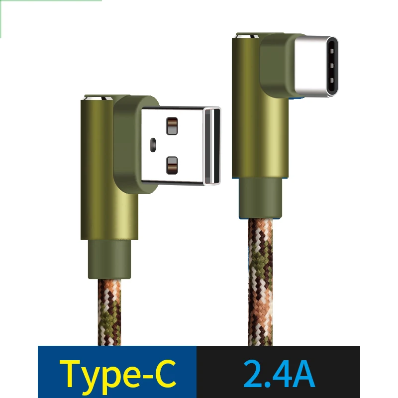Кабель USB C type c 1 м 2 3 5 в 4 А 90 градусов для быстрой зарядки samsung s8 s9 s10 HUAWEI mate 20 P20 P30 PRO
