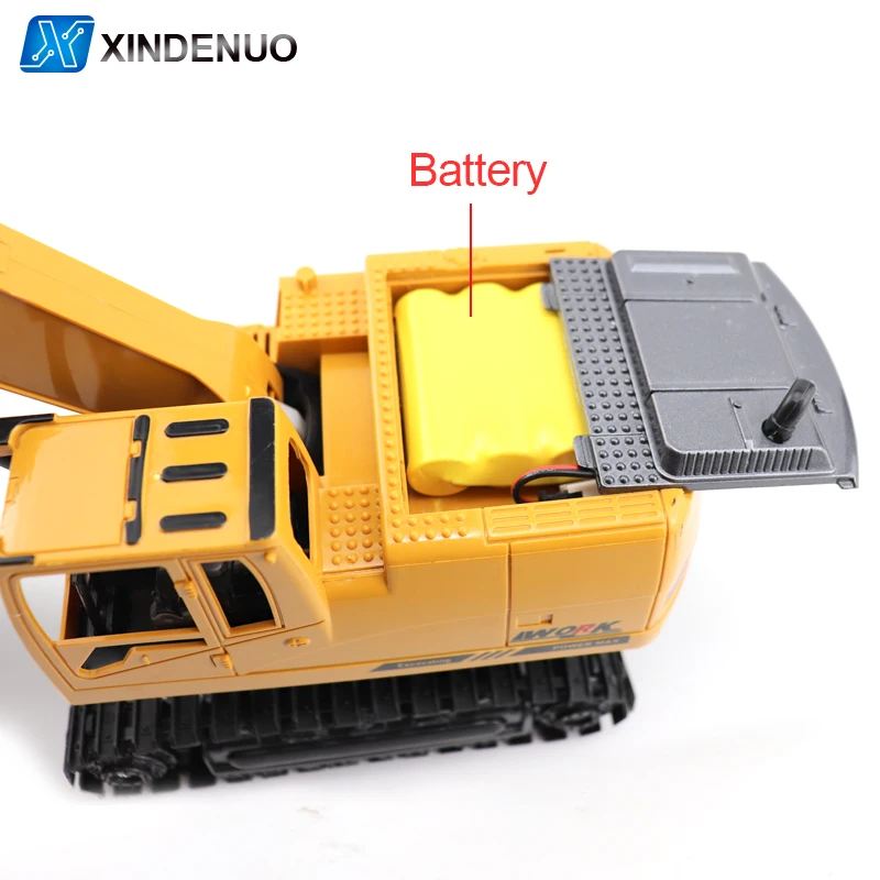 Cami&oacute;n excavadora con cubo de aleaci&oacute;n de 8 canales, Juguete Musical y ligero para ni&ntilde;os, coche controlado por Radio giratorio de 360 &deg;, tamiya-5