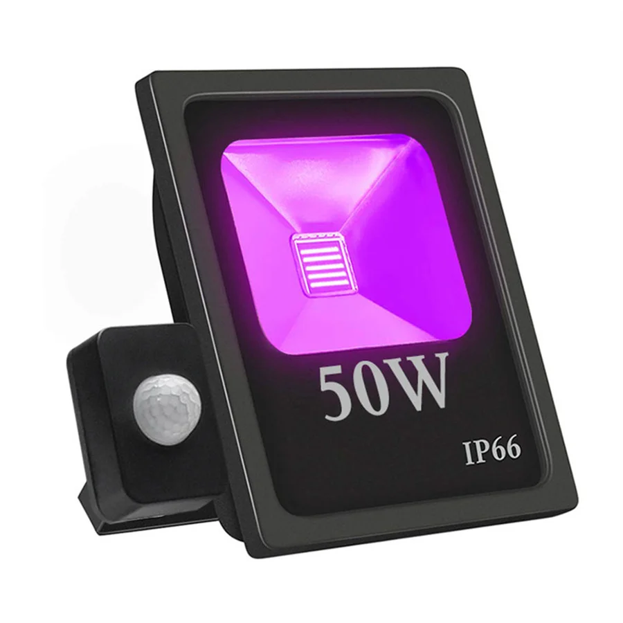 

Ультрафиолетовый светодиодный черный светсветильник льник с пассивным ИК датчиком движения, 10 Вт, 20 Вт, 30 Вт, 50 Вт, УФ прожектор с американской вилкой, водонепроницаемые бытовые Вечерние