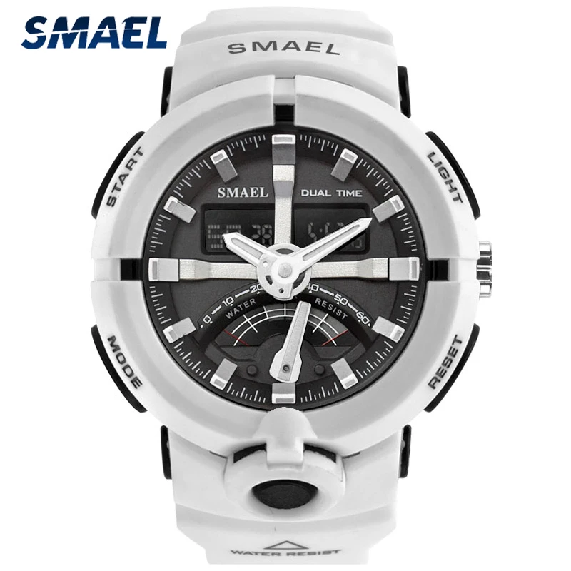 Мужские часы SMAEL военные спортивные кварцевые мужские светодиодный цифровые