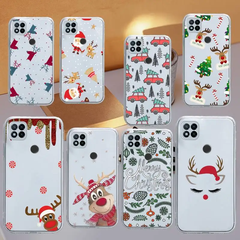 

Merry Christmas tree Santa Claus Phone Case Transparent for Xiaomi redmi note 8 9 10 11 t lite pro ultra mix 4 k40