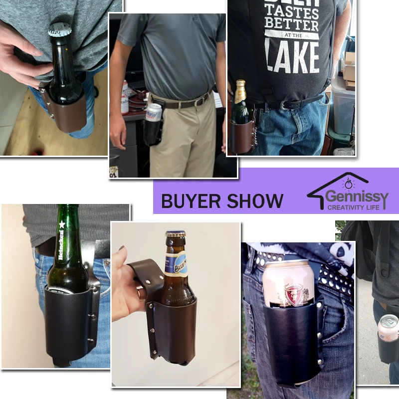 Кобура для пива из искусственной кожи мужчин и женщин портативный пояс держатель