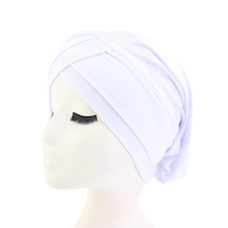 

Women Muslim Hijab Scarf Inner Caps Ladies Islamic Cross Headband Turban Headwrap Headscarf Stretch Hair Loss Baggy Hat Bonnet
