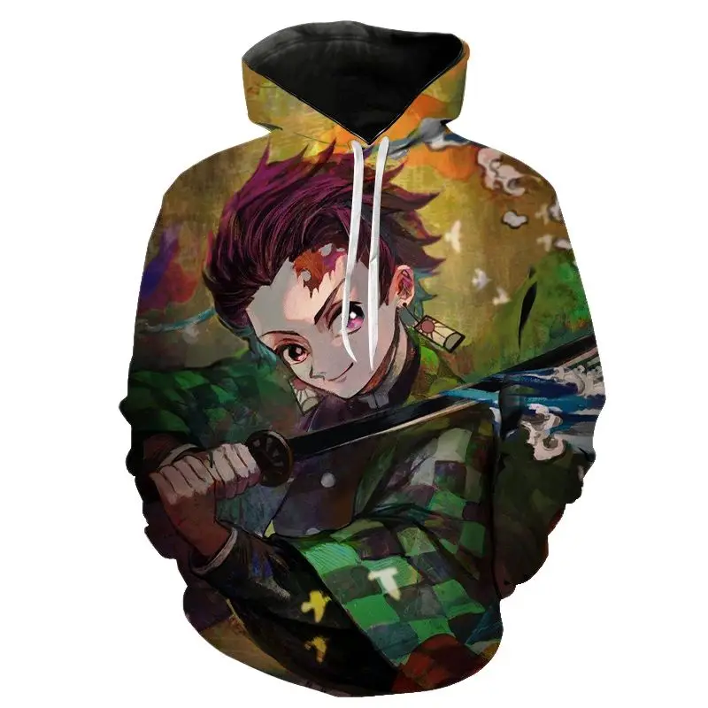 

Толстовка Kimetsu No Yaiba для мужчин и женщин, свитшот с длинным рукавом, с 3D принтом, уличная одежда для мальчиков и девочек