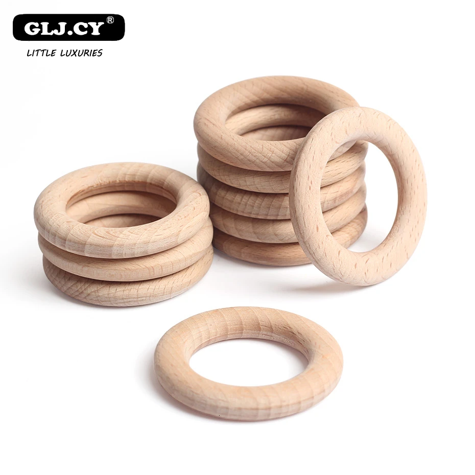 Прорезыватель для зубов из натурального дерева 10 шт. кольца нетоксичные здоровые