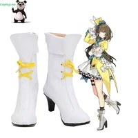 cosplaylove girls frontline ro635 white shoes cosplay long boots leather custom hand made