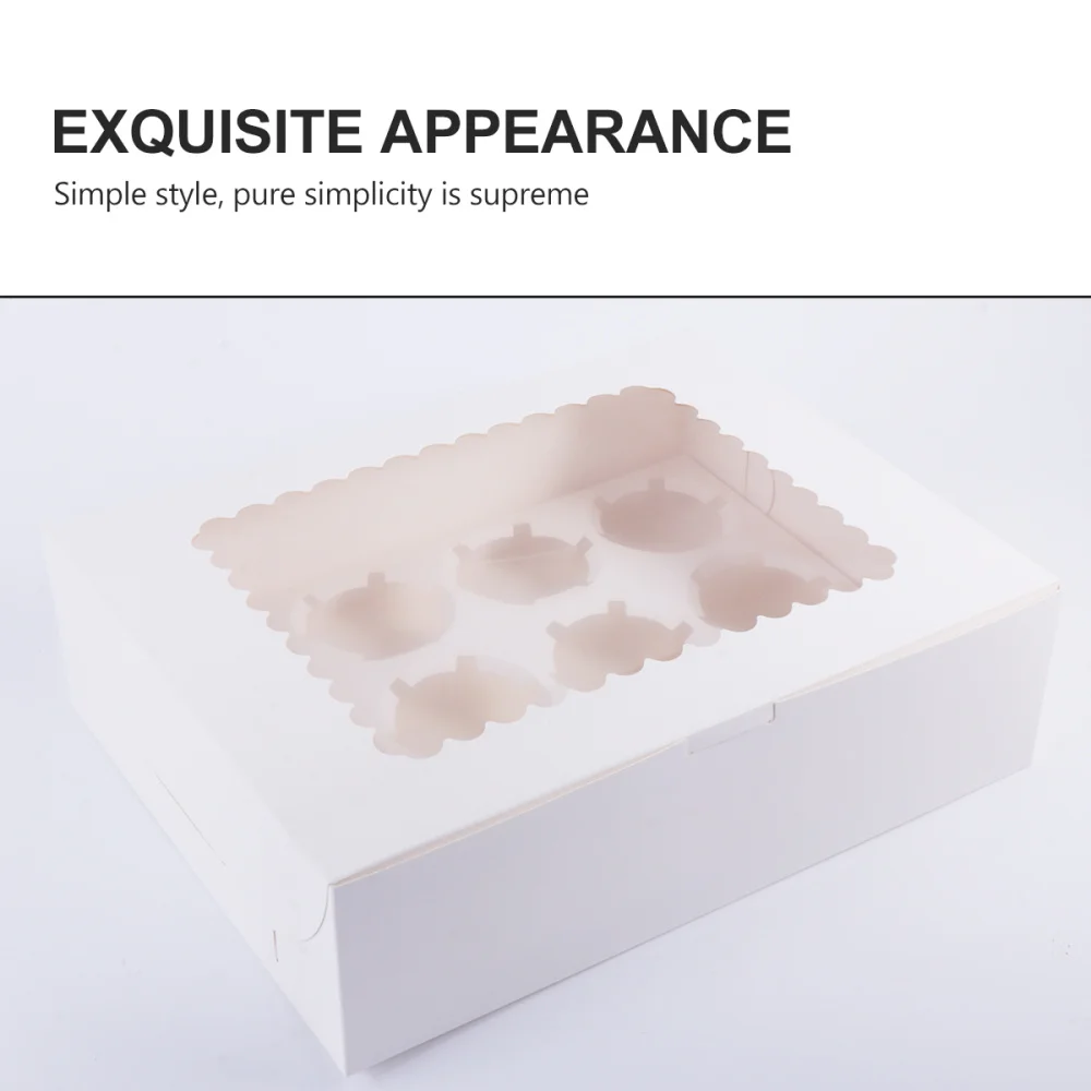 

12PCS Packaging Box Cupcake Box Storage Box Cake Container Without Ribbon