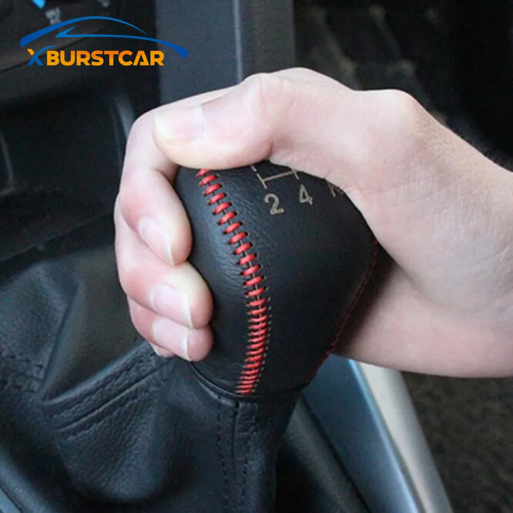 Автомобильные воротники переключения передач для Fiesta Focus 3 4 MK3 MK4 MT кожаный чехол с