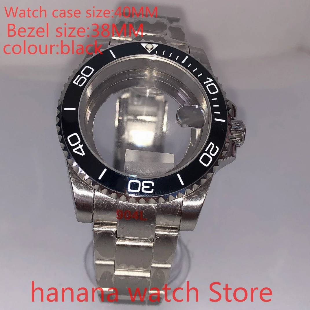 

Suitable for NH35 36 Mingzhu2813 Miyata Automatic Chain 40mm Stainless Steel Case Transparent Cover Ceramic Pearl Bezel Black