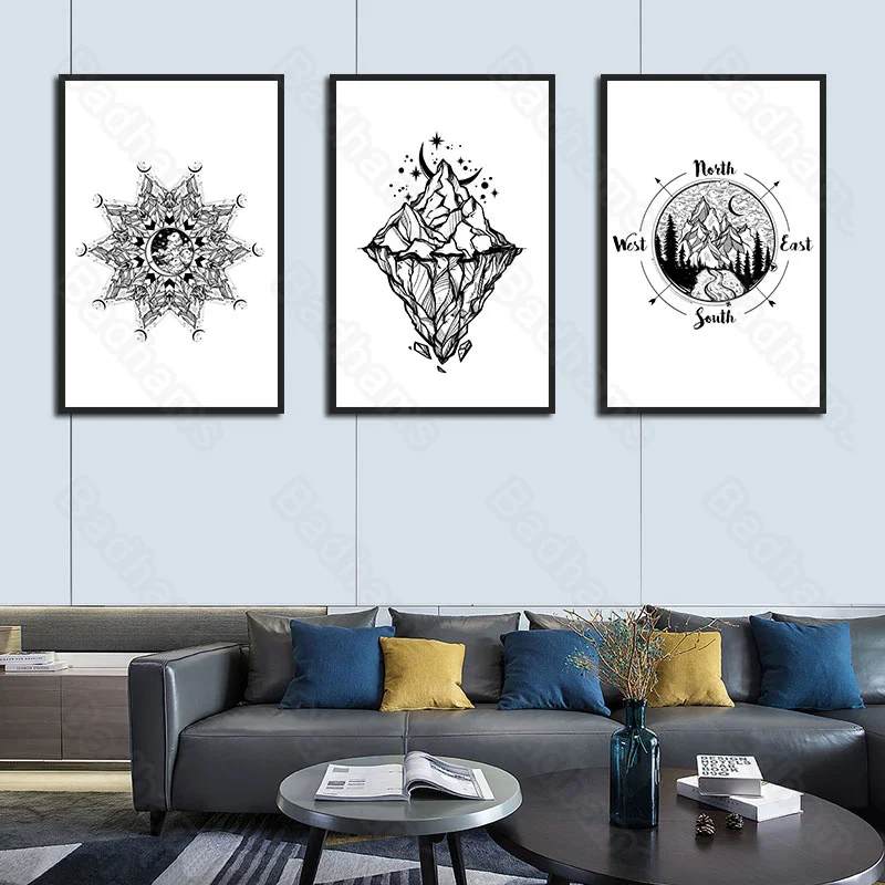 

Frameless Style Home Decoration Living Room Mural Abstract Pattern Bedroom Dining Hall Corridor Porch Canvas Hanging Painting