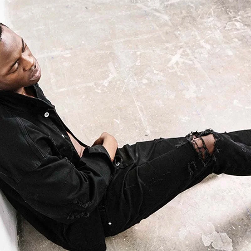 Men's Jeans Korean Vintage Ripped Straight Leg Harem Pants  Streetwear Hip Hop Designer Pants For Men Fashion SECENSE