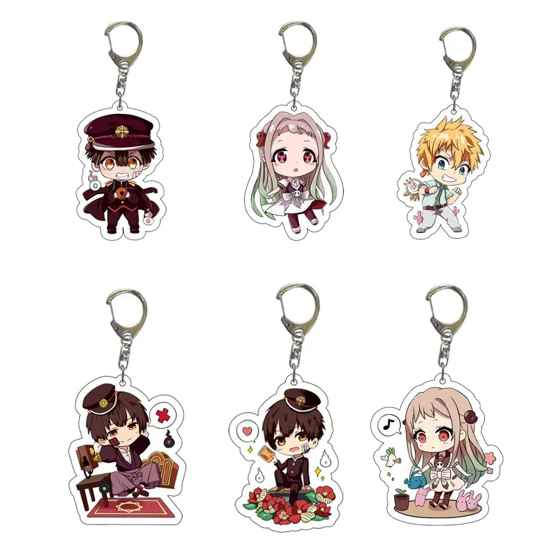 

Free shipping Anime Toilet-Bound Hanako-kun Keychain Keyring Acrylic Women Bag Car Keyring Gift For Fans