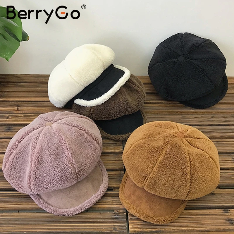 BerryGo шикарная овечья шерсть Берет Шляпа женская Повседневная Уличная однотонная