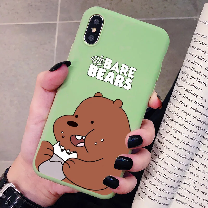 Чехол для телефона XiaoMi RedMi Note 8, 7, 6, 5, K20 Pro, матовый Силиконовый чехол с мультяшным принтом «Мы Голые Медведи», мягкая задняя крышка - Цвет: P2Green