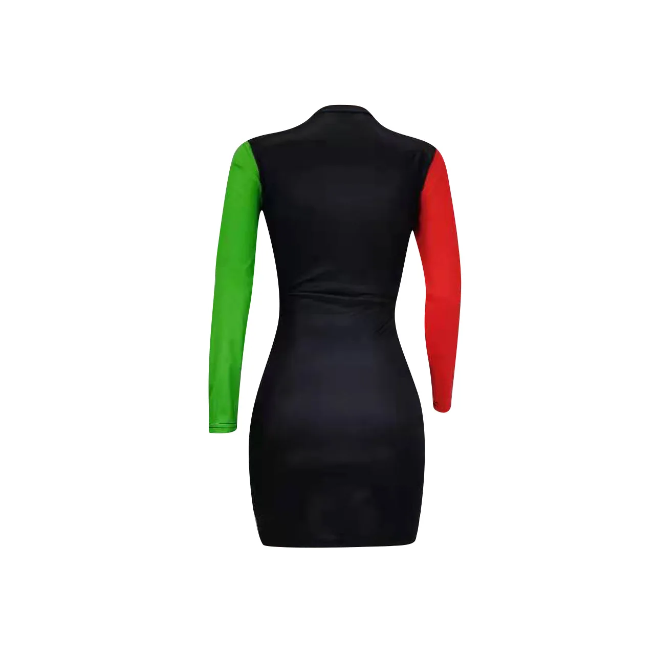

Bodycon Mini Pacthwork Long Sleeve Dress Women Letter Printed Spring Summer Sundress High Street Wear All Match
