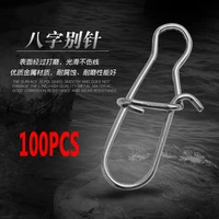 5100pcs hooked snap pin stainless steel fishing barrel swivel safety snaps hook lure accessories connector snap pesca