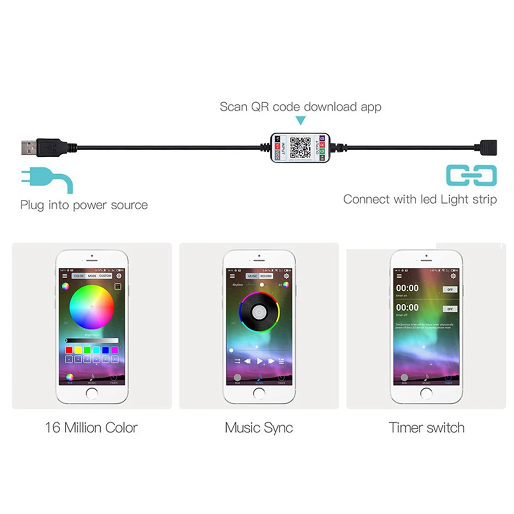 WiFi беспроводной контроллер USB DC 5V светодиодный диммер для 5050 RGB полоса с