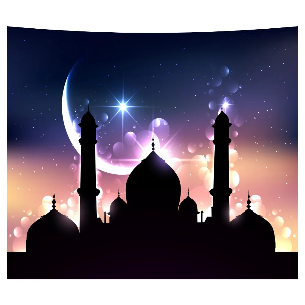 

Ramadan Tapestry Decoration Bedroom Living Room Wall Background Shading Cloth Eid Mubarak Digital Printing Architectural Pattern