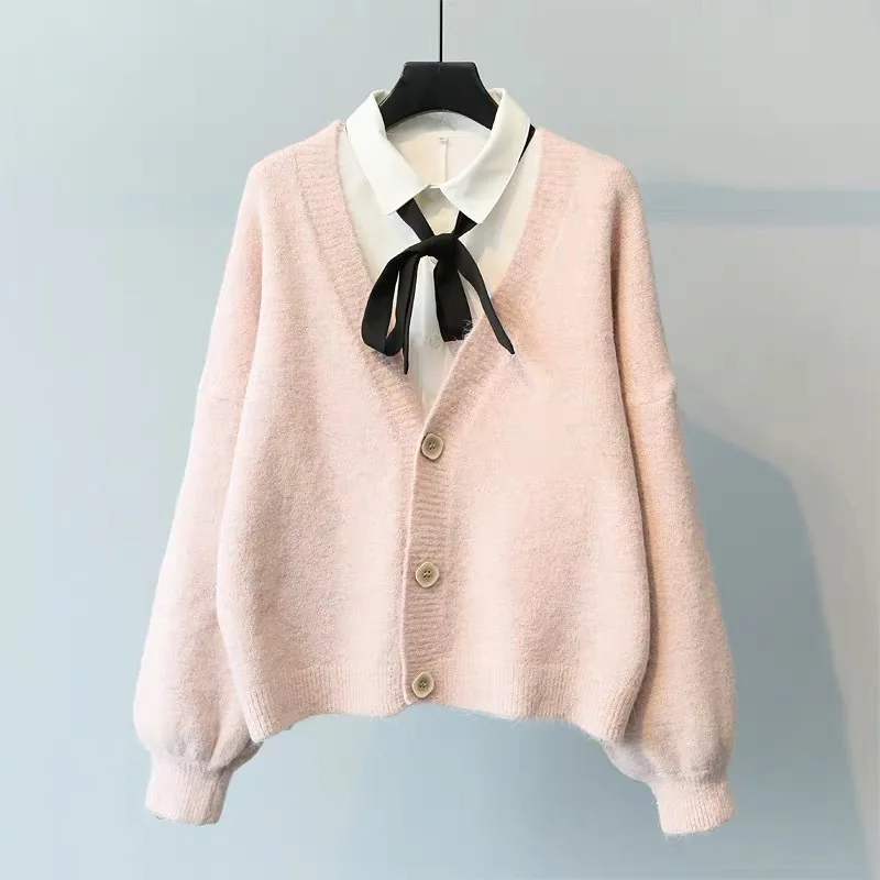 

2020 Women Cardigans Winter Cashmere White Sweater New Year Sweater Chic Tops Woman's Sweater Cardigans jersey knit Jumpers