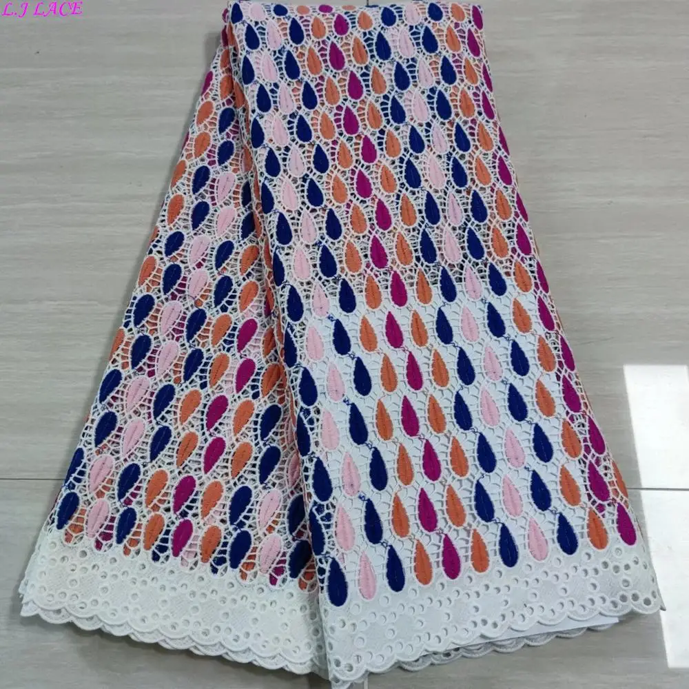

2020 High quality cord lace multicolor African guipure lace fabrics water soluble soft material cord laces fabrics