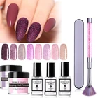 Набор пудры NICOLE DIARY для ногтей 10 г, с блестками, пудра для ногтей, блестящее украшение для дизайна ногтей, без УФ-лампы, сушка