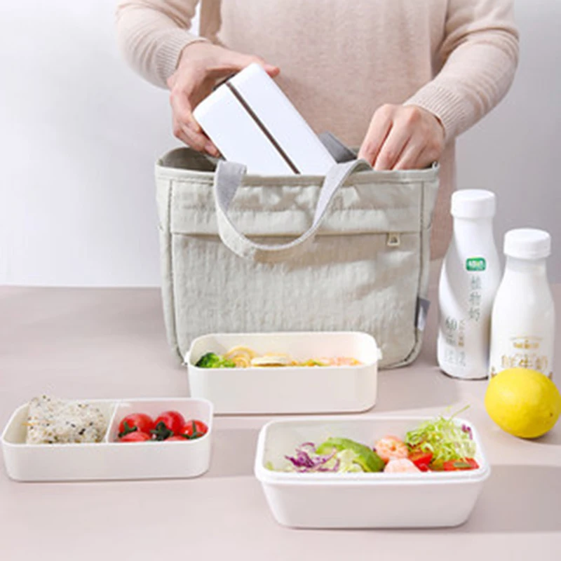 

Simple Portable Lunch Bag Women Large Waterproof Fresh Cooler Bags Tote Food Bags Picnic Lunch Container Food Storage Bags WY232