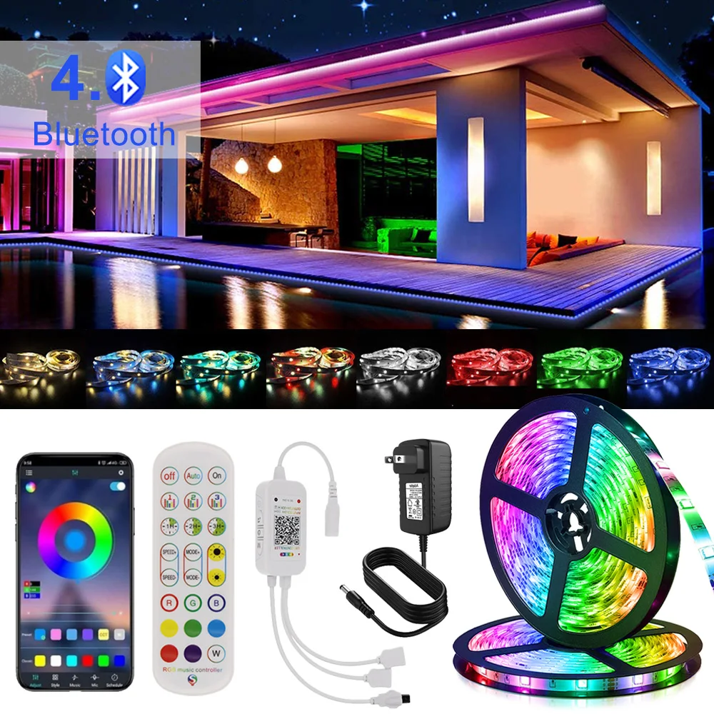 

Bluetooth Led Backlight RGB LED Strips Flexible Neon Band Luminous 12V 5050 LED Lights Bar Bedroom Kitchen Lighting Decoration