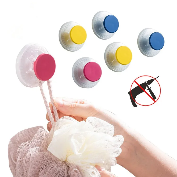 

Drill-free Colorful Suction Hooks Home Decors Wall Mounted Home Organizer Children's Room 6 Pack