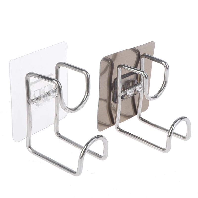 

New Wall Mounted Strong Adhesive Hook Door Sticky Hanger Holder Stainless Steel Wall Hook Wash Basin Holder Kitchen Bathroom