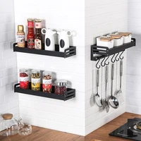 punch free wall mounted kitchen racks aluminum spice shelf holder organizer multi function kitchen shelf storage organization