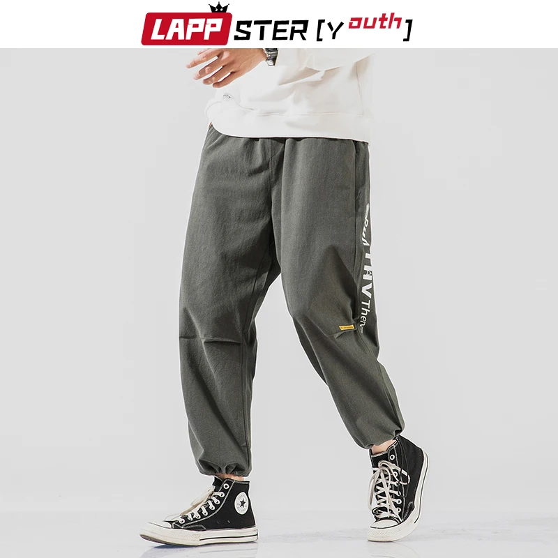 

LAPPSTER-Youth Men Casual Joggers Pants 2022 Mens Korean Fashions Harem Pants Male Green Loose Hip Hop Sweatpants Plus Size