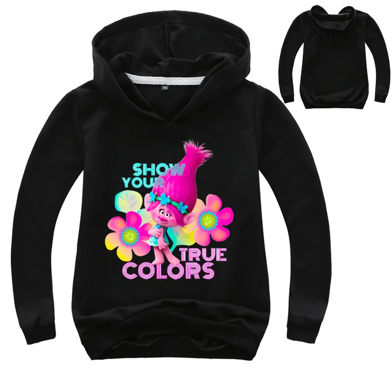 Эксклюзивная детская одежда пуловер с изображением троллей на весну и осень