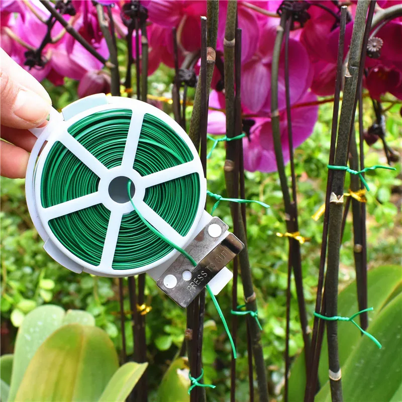 

20/50M Garden Cable Tie Plant Twist Tie With Cutter Gardening Reusable Plant Flower Wire Cable With Slicer Dropshipping