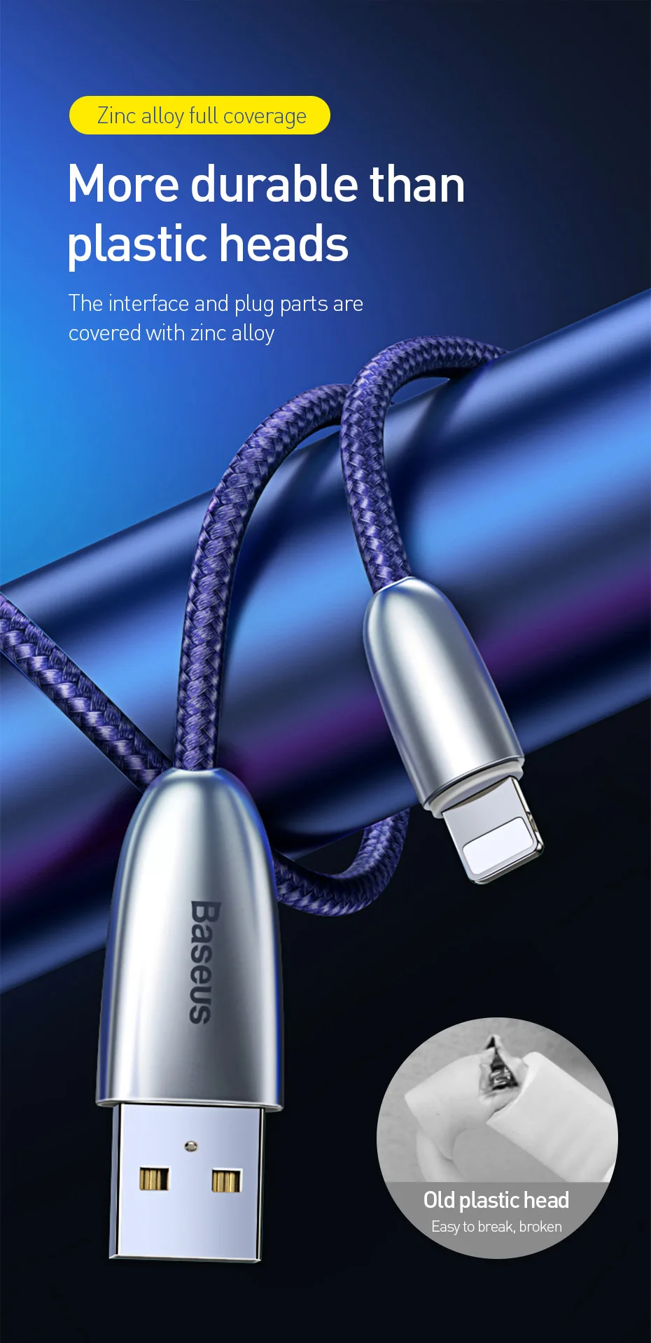 Светодиодный светильник Baseus, usb-кабель для зарядки iPhone xs max xr 8 7 6s plus 11 ipad pro, кабель для быстрой зарядки apple, светильник ning, 2 м