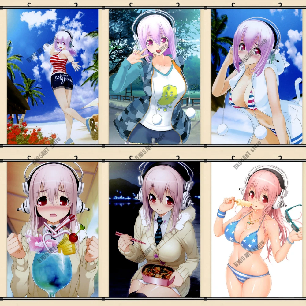 

Настенная Картина на холсте SONICOMI Super Sonico аниме постеры и принты Скандинавская комната Декор Картины Гостиная дети домашнее украшение