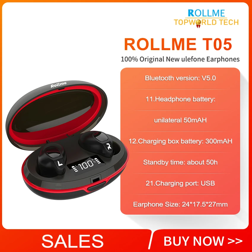 Rollme T05 наушники-вкладыши Tws с Беспроводной bluetooths наушники 5 0 Hi-Fi стерео хэндс-фри